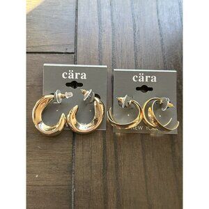 NWT CARA New York Lot Of 2 Gold Tone Earrings Women Nordstrom
